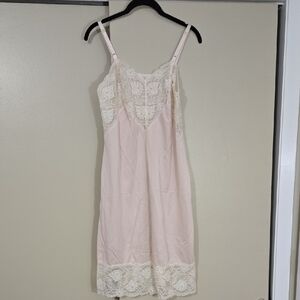 Shadowline Lace Trim Blush Pink Dress Slip Size 36